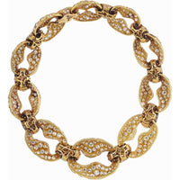 18K Yellow Gold Diamond Link Necklace Circa 1960's - 250 Carats Total Diamond Weight