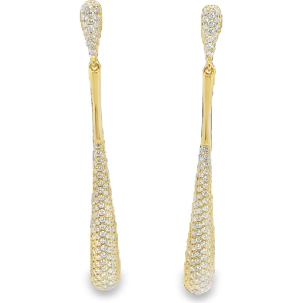 18K Yellow Gold Diamond Pavé Drop Earrings by Afarin