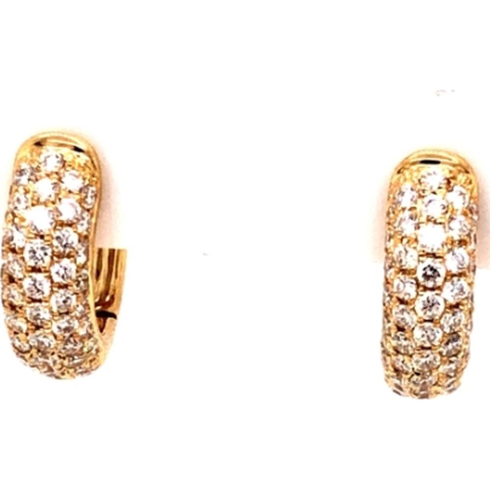 18K Yellow Gold Diamond Pave Huggie Earrings by Afarin