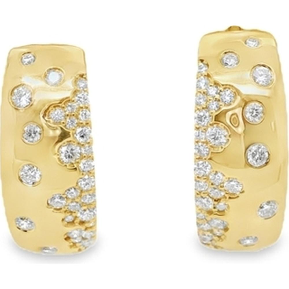 18K Yellow Gold Diamond Scatter Huggie Earrings by Afarin