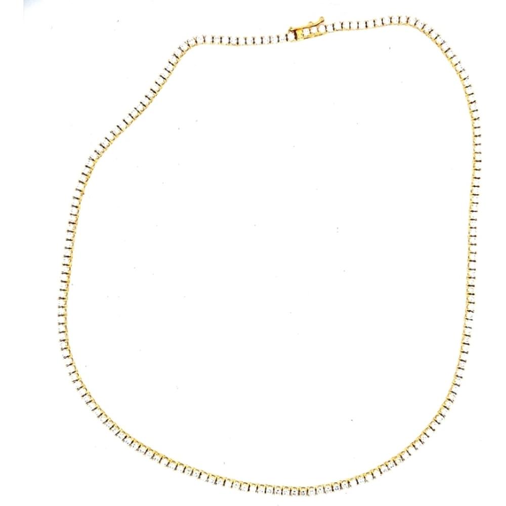 18K Yellow Gold Diamond Tennis Necklace by Afarin