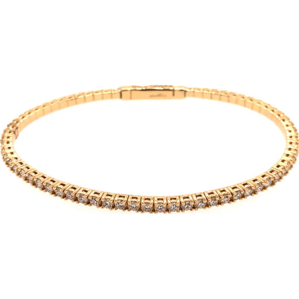 18K Yellow Gold Diamond Tennis-Style Bangle Bracelet by Afarin