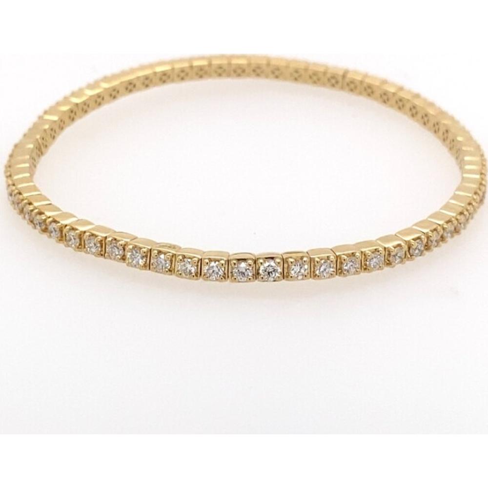 18K Yellow Gold Diamond Tennis-Style Bangle Bracelet by Afarin