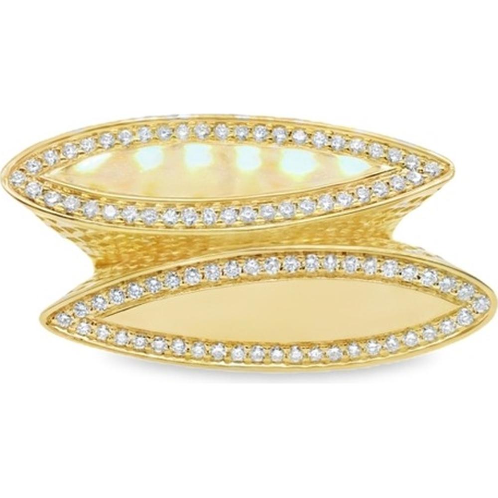 18K Yellow Gold Double Marquise Motif Diamond Ring by Afarin