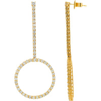 18K Yellow Gold Drop Earrings with Prong-Set Round Diamonds - 5.22 Carat Total Diamond Weight