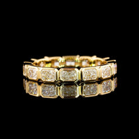 18K Yellow Gold East-West Bezel Set Radiant Cut Lab Diamond Eternity Band - 1.98 Carats Total Diamond Weight - Covaloro Fine Jewelry