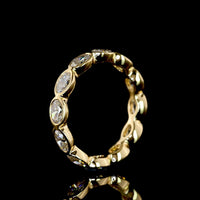18K Yellow Gold East-West Eternity Band with Bezel Set Oval Cut Lab Grown Diamonds - 1.82 Carat Total Weight - Covaloro Fine Jewelry