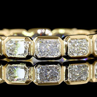 18K Yellow Gold East-West Eternity Band with Bezel Set Radiant Cut Lab Diamonds - 1.86 Carat Total Weight - Covaloro Fine Jewelry