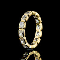 18K Yellow Gold East-West Eternity Band with Bezel Set Radiant Cut Lab Diamonds - 1.86 Carat Total Weight - Covaloro Fine Jewelry