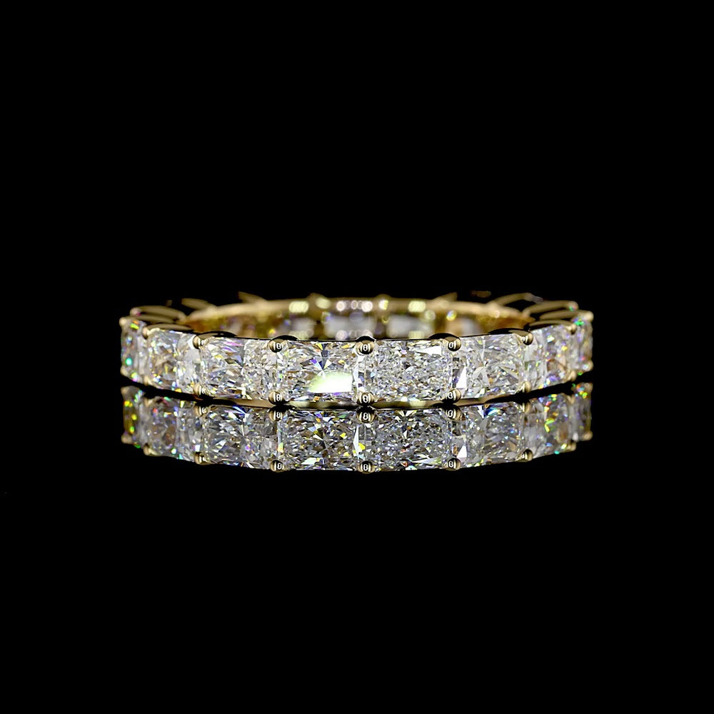 18K Yellow Gold East-West Eternity Band with Radiant Cut Lab Diamonds - 2.58 Carats Total Diamond Weight - Covaloro Fine Jewelry