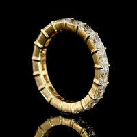 18K Yellow Gold East-West Eternity Band with Radiant Cut Lab Diamonds - 2.58 Carats Total Diamond Weight - Covaloro Fine Jewelry