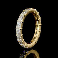 18K Yellow Gold East-West Eternity Band with Radiant Cut Lab Diamonds - 2.58 Carats Total Diamond Weight - Covaloro Fine Jewelry
