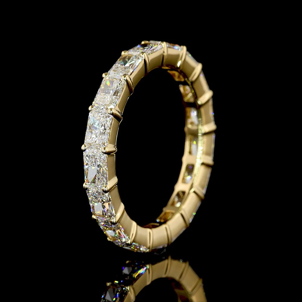 18K Yellow Gold East-West Eternity Band with Radiant Cut Lab Diamonds - 2.58 Carats Total Diamond Weight - Covaloro Fine Jewelry