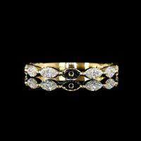 18K Yellow Gold East-West Marquise Cut Lab Diamond 3/4 Eternity Band - 0.70 Carat Total Weight, E-F Color, VS Clarity - Covaloro Fine Jewelry