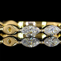 18K Yellow Gold East-West Marquise Cut Lab Diamond 3/4 Eternity Band - 0.70 Carat Total Weight, E-F Color, VS Clarity - Covaloro Fine Jewelry