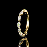 18K Yellow Gold East-West Marquise Cut Lab Diamond 3/4 Eternity Band - 0.82 Carat Total Weight (E-F Color, VS Clarity) - Covaloro Fine Jewelry