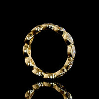 18K Yellow Gold East-West Oval Cut Lab Diamond Eternity Band - 2.00 Carat Total Weight, Bezel Set, 12 Stones E-F VS1 - Covaloro Fine Jewelry