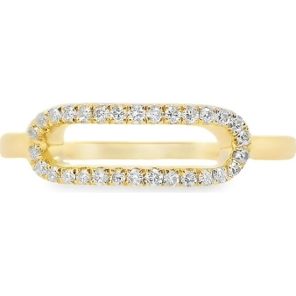 18K Yellow Gold Elongated Oval Diamond Frame Ring by Afarin