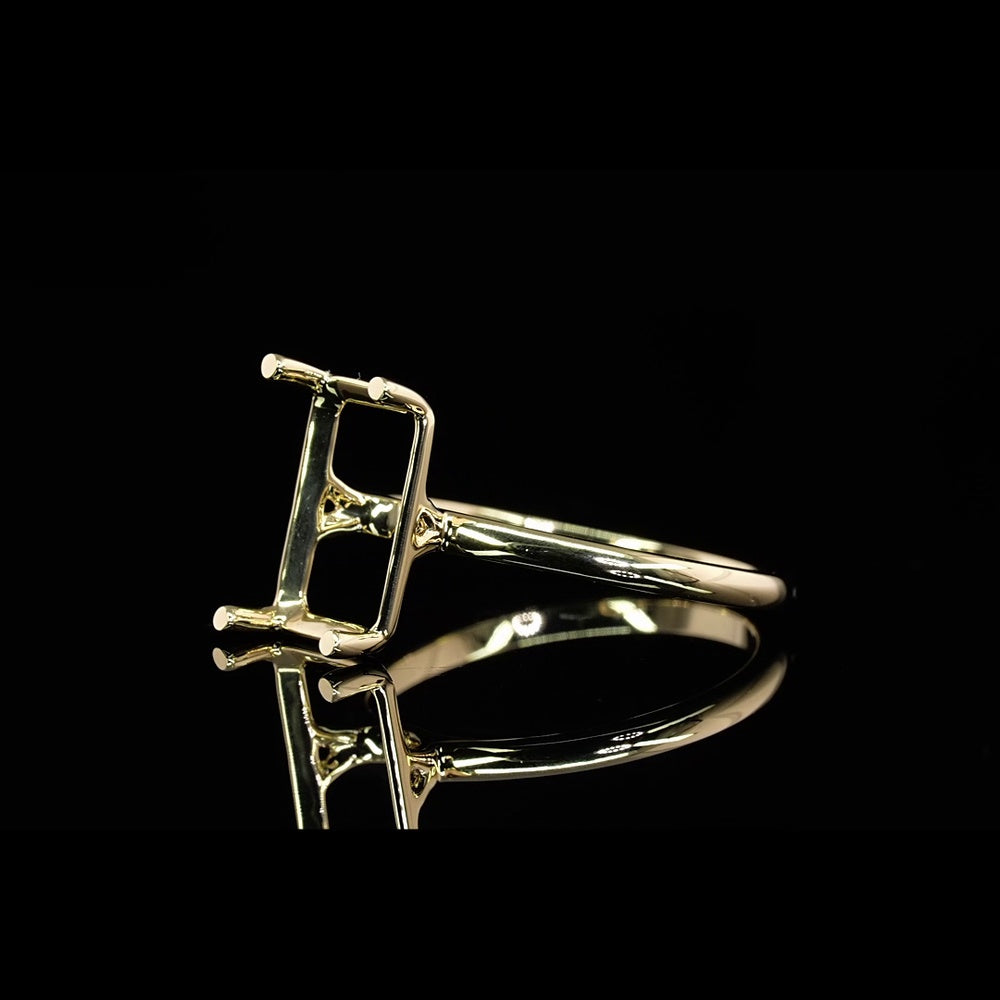 18K Yellow Gold Emerald Cut Lab Diamond Solitaire Ring - 3.76 Carat E-F VS2 GIA Certified - Covaloro Fine Jewelry