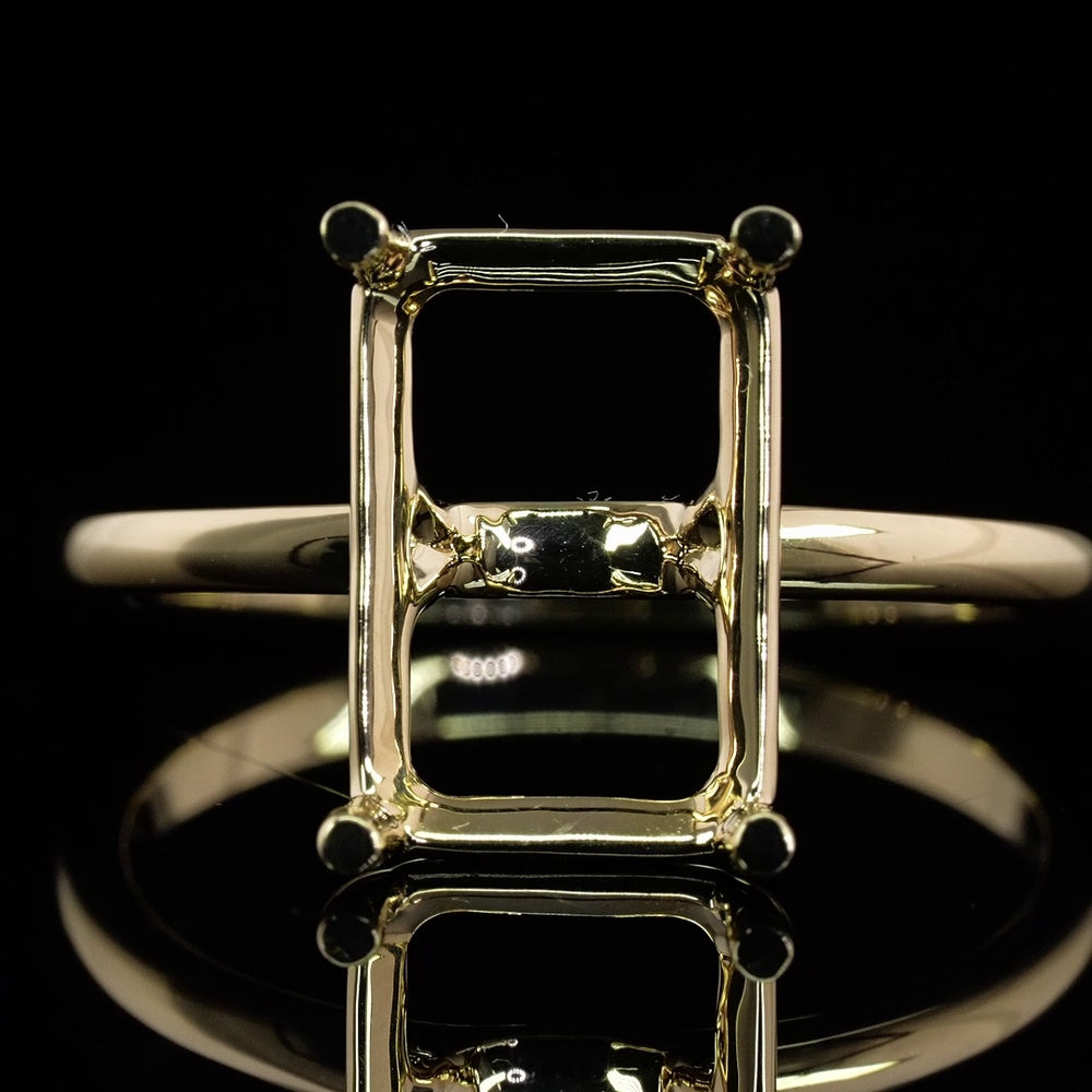 18K Yellow Gold Emerald Cut Lab Diamond Solitaire Ring - 3.76 Carat E-F VS2 GIA Certified - Covaloro Fine Jewelry