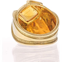 18K Yellow Gold Estate Ring with Asscher Cut Citrine Designed by Jean Schlumberger for Tiffany & Co.