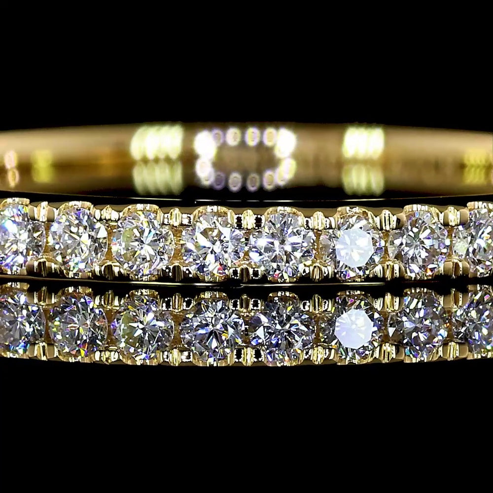 18K Yellow Gold Eternity Band with 0.47 Carat Prong-Set Round Lab-Grown Diamonds (E-F/VS1) - 42 Stones - Covaloro Fine Jewelry