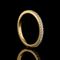 18K Yellow Gold Eternity Band with 0.47 Carat Prong-Set Round Lab-Grown Diamonds (E-F/VS1) - 42 Stones - Covaloro Fine Jewelry