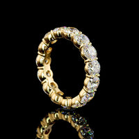 18K Yellow Gold Eternity Band with 15 Prong-Set Round Lab Diamonds - 4.17 Carat Total Weight, E-F Color VS1 Clarity - Covaloro Fine Jewelry