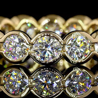 18K Yellow Gold Eternity Band with 16 Bezel Set Round Lab Diamonds - 2.44 Carat Total Weight - Covaloro Fine Jewelry