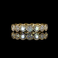 18K Yellow Gold Eternity Band with 17 Round Brilliant Lab Diamonds in Half Bezel Setting - 2.51 Carats Total Weight - Covaloro Fine Jewelry
