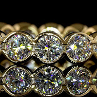 18K Yellow Gold Eternity Band with 17 Round Brilliant Lab Diamonds in Half Bezel Setting - 2.51 Carats Total Weight - Covaloro Fine Jewelry