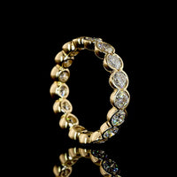 18K Yellow Gold Eternity Band with 17 Round Brilliant Lab Diamonds in Half Bezel Setting - 2.51 Carats Total Weight - Covaloro Fine Jewelry