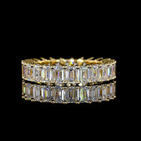 18K Yellow Gold Eternity Band with 24 Prong-Set Emerald Cut Lab Diamonds - 3.83 Carats Total Diamond Weight - Covaloro Fine Jewelry