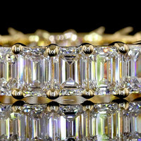 18K Yellow Gold Eternity Band with 24 Prong-Set Emerald Cut Lab Diamonds - 3.83 Carats Total Diamond Weight - Covaloro Fine Jewelry
