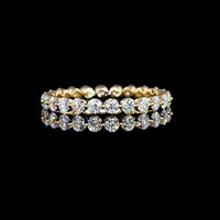 18K Yellow Gold Eternity Band with 24 Prong-Set Round Brilliant Cut Lab Diamonds - 1.09 Carat Total Weight, E-F Color VS1 Clarity - Covaloro Fine Jewelry