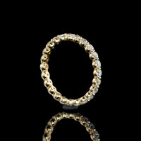 18K Yellow Gold Eternity Band with 24 Prong-Set Round Brilliant Cut Lab Diamonds - 1.09 Carat Total Weight, E-F Color VS1 Clarity - Covaloro Fine Jewelry