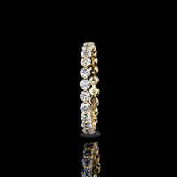 18K Yellow Gold Eternity Band with 24 Prong-Set Round Brilliant Cut Lab Diamonds - 1.09 Carat Total Weight, E-F Color VS1 Clarity - Covaloro Fine Jewelry