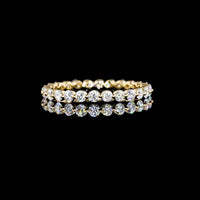 18K Yellow Gold Eternity Band with 26 Round Brilliant Cut Lab Diamonds - 0.85 Carat Total Weight - Covaloro Fine Jewelry