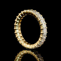 18K Yellow Gold Eternity Band with 27 Prong Set Emerald Cut Lab Diamonds - 2.85 Carats Total Diamond Weight - Covaloro Fine Jewelry