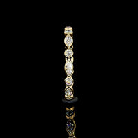 18K Yellow Gold Eternity Band with Alternating Bezel Set Marquise and Round Lab Diamonds - 0.70 Carat Total Weight - Covaloro Fine Jewelry