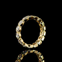 18K Yellow Gold Eternity Band with Bezel Set Brilliant and Emerald Cut Lab Diamonds - 2.55 Carats Total Diamond Weight - Covaloro Fine Jewelry
