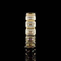 18K Yellow Gold Eternity Band with Bezel-Set Emerald Cut Lab Diamonds - 8.79 Carat Total Weight (E-F Color, VS2 Clarity) - Covaloro Fine Jewelry