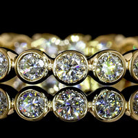 18K Yellow Gold Eternity Band with Bezel Set Round Lab Diamonds - 0.83 Carats Total Diamond Weight - Covaloro Fine Jewelry