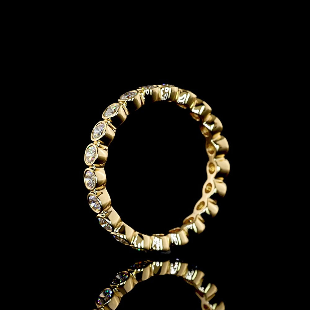 18K Yellow Gold Eternity Band with Bezel Set Round Lab Diamonds - 0.83 Carats Total Diamond Weight - Covaloro Fine Jewelry