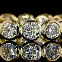 18K Yellow Gold Eternity Band with Bezel Set Round Lab Diamonds - 1.74 Carats Total Diamond Weight - Covaloro Fine Jewelry