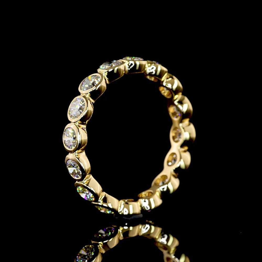 18K Yellow Gold Eternity Band with Bezel Set Round Lab Diamonds - 1.74 Carats Total Diamond Weight - Covaloro Fine Jewelry