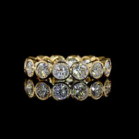 18K Yellow Gold Eternity Band with Bezel Set Round Lab Diamonds - 2.90 Total Carat Weight, E-F Color, VS1 Clarity - Covaloro Fine Jewelry
