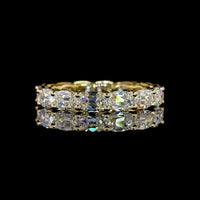 18K Yellow Gold Eternity Band with East-West Set Antique Cushion Cut Lab Diamonds - 3.73 Carat Total Weight - Covaloro Fine Jewelry