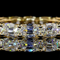 18K Yellow Gold Eternity Band with East-West Set Antique Cushion Cut Lab Diamonds - 3.73 Carat Total Weight - Covaloro Fine Jewelry