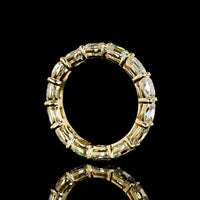 18K Yellow Gold Eternity Band with East-West Set Antique Cushion Cut Lab Diamonds - 3.73 Carat Total Weight - Covaloro Fine Jewelry
